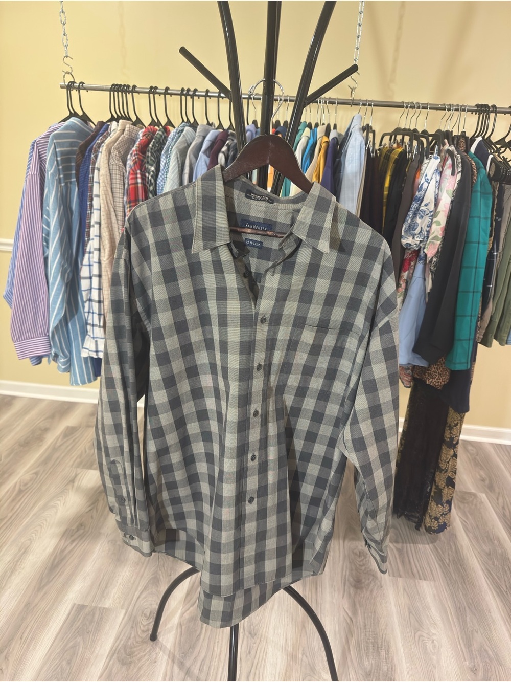 Men's Checkered Plaid Button-Up Shirt